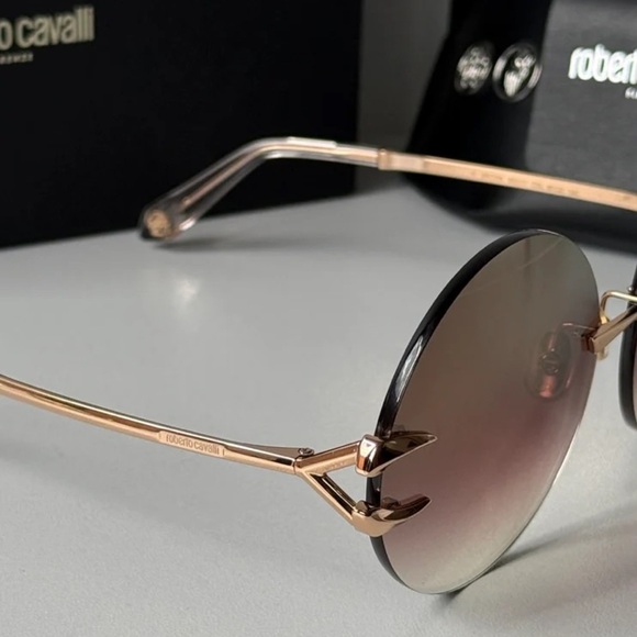 NWT Roberto Cavalli Oversized Rimless Round Sunglasses - Picture 5 of 5